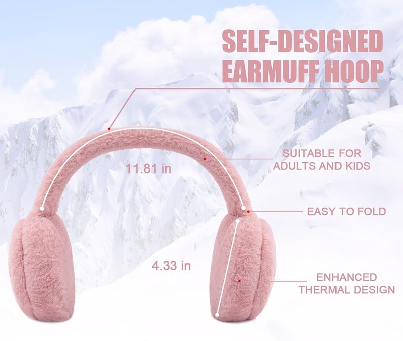 YATANAM Women Ear Muffs Winter Girls White Earmuffs Fuzzy Kids Black Ear Muff Cute Fluffy Ear Warmers Foldable Ear Covers Boy - Image 4